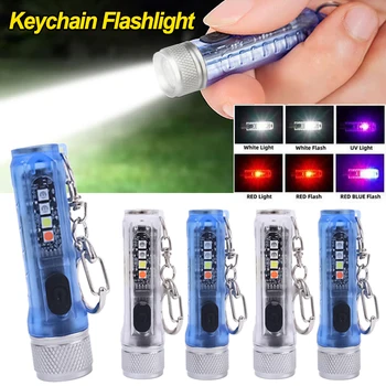 Led Ключодържател Фенерче USB Зареждане на Мини Преносим Факел UV Лампа Водоустойчив Магнитен Ярка Светлина Светлини за Вътрешно Външно