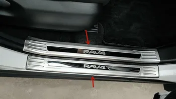 За Toyota RAV4 2020-2022 Висококачествена защита на праговете на автомобила, от неръждаема стомана, защита на прага на багажника, посрещат с педал, автомобилни аксесоари