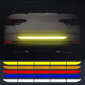 5-цветен светоотражающая стикер за автомобил на багажника Общи ивица защитен стикер на задната броня срещу заден сблъсък на предупредителен стикер