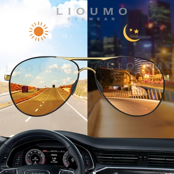 LIOUMO Включване на Слънчеви Очила За Мъже, Дамски слънчеви Очила Фотохромичните Поляризирани Очила За Шофиране Ден за Нощно Виждане gafas de sol hombre