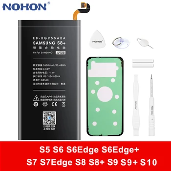 NOHON Батерия За Samsung Galaxy S9 S10 S8 Плюс S6 S7 Край S5 G973F G965F G960F G955F G950F G935F G928 Подмяна на Телефон Bateria