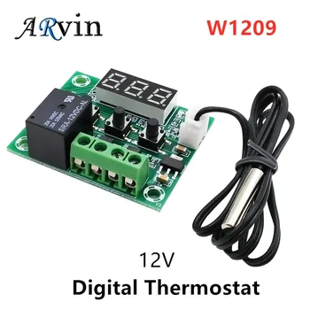 1бр W1209 12V Цифров Температурен Термостат температурен Регулатор Сензор Реле Превключвател-50-110C Корпус W1209