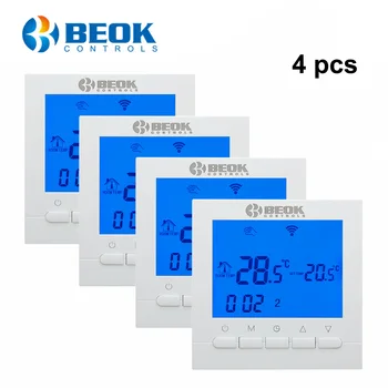Beok 4 Бр. Wifi Термостат за Газов Котел Smart Remote APP за Управление на Регулатор на Температурата Закрит Отопление Термостат