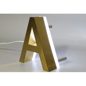 3D Led Модерна Къща Номер Знак Златен Цвят Бяла Светлина Метален Външен Водоустойчив Хотелската Врата Табели Буквално на Адресния Номер за Дома