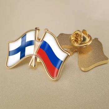 Финландия и Русия Преминава двойни Знамена Приятелство Игли за Ревери Брошки Икони