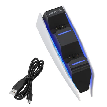 Двойно-Бързо Зарядно Устройство за PS5 Безжичен Контролер USB Type-C зарядно устройство ще захранване на Зарядно устройство за Sony PlayStation5 Джойстик Геймпад