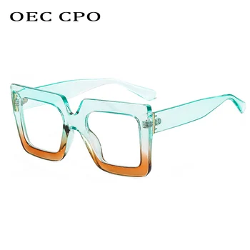OEC CPO Реколта Прозрачни Квадратни Очила Дамски Маркови Дизайнерски Ретро-Оптични Рамки За Очила Дамски Очила Дамски Прозрачни Лещи