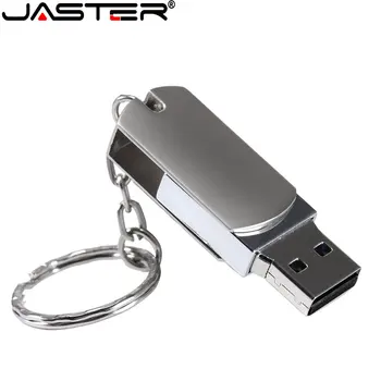 JASTER USB Флаш Памет Мини Въртящ се Метален 64 GB Флаш Памет 32 GB 16 GB 8 GB от 4 GB Безплатен Потребителски Логото на Външната Карта Памет Креативен Подарък
