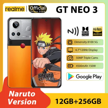 realme GT Нео 3 5G Наруто Limited 150 W Dimensity 8100 5G Смартфон 6,7 