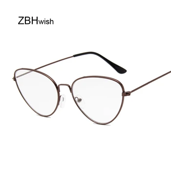 Горещи Котешко Око Класически Прозрачни Очила В Златна Рамка Реколта Очила Дамски Мъжки Оптични Самолетни Очила, Прозрачни Прозрачни Очила