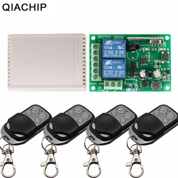 QIACHIP 433 Mhz Дистанционно на Ключа Ac 85-110 В НА 220 В 2CH Релеен Модул Приемник и RF 433 Mhz 4 бутона на дистанционното Управление