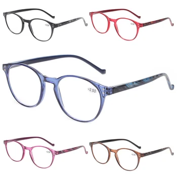 Henotin Очила За четене с Пружинным тръба на шарнирна Връзка Декоративни Очила За Мъже и Жени в Овални Рамки от Очила за четене с Диоптриями 0+1.0+2.0+3.0+4.0+6.0