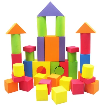 38ШТ Детски Интелектуални Упражнения Строителен Тухлен Блок EVA Безопасна Пенопластовая Дизайн на Мека Блок Играчка за Дете Дете
